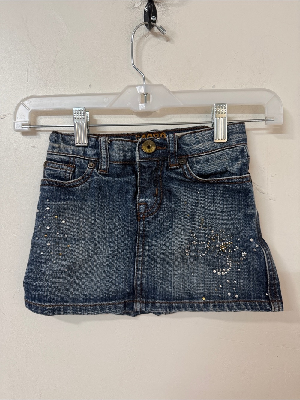 The Children's Place Blue Denim Skort with Rhinestone Stars